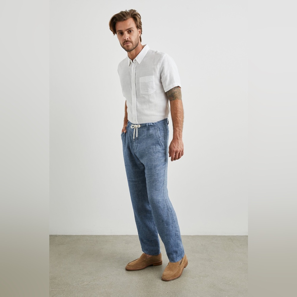 Rails Mercer Linen Dress Pants in Blue Mirage - Picture 5 of 6